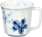 Seikai Toki Hasami Ware Lightweight Mug Microwave Safe - Kuresu Hanae Blue - 4965451320212