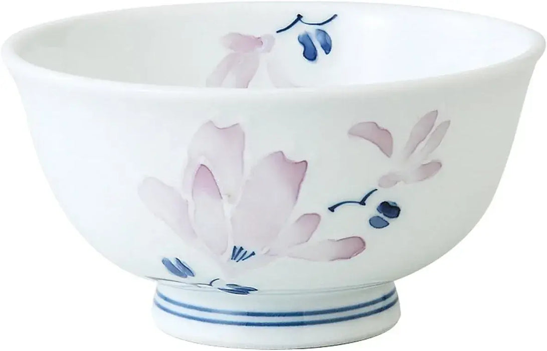 Seikai Toki Hasami Ware Rice Bowl Flower Pattern