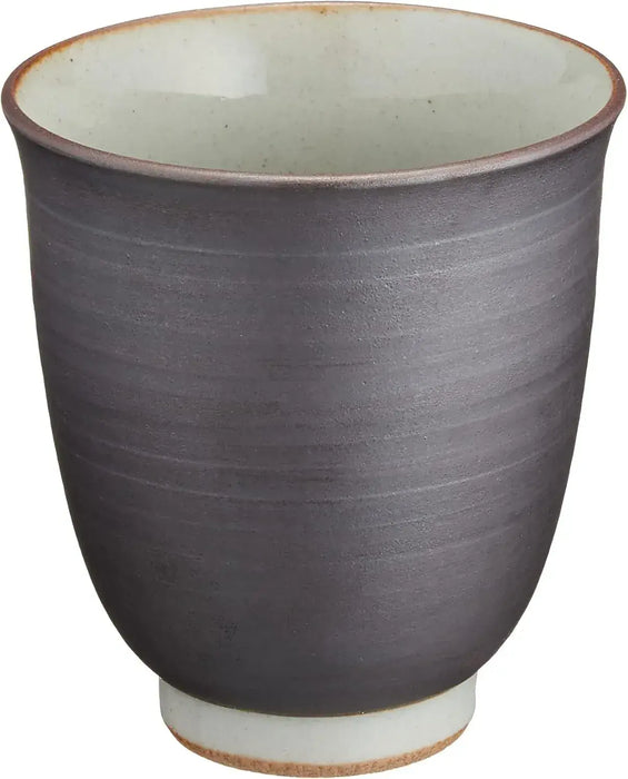 Seikai Toki Hasami Ware Rice Bowl - Black Ceramic Tea Cup - 4965451740355