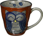 Seikai Toki Hasami Ware Yumono Hand Owl Pattern Dish - 2 Red Mug - 4965451839776
