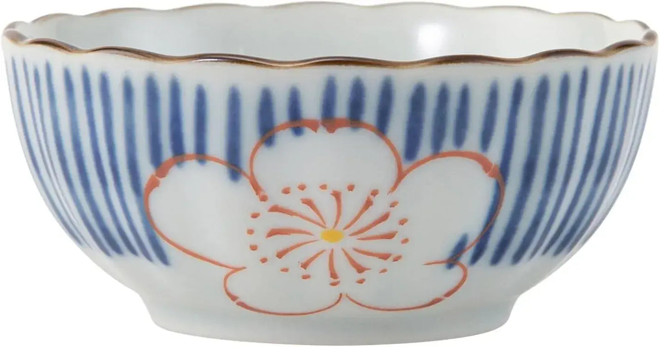 Seikai Toki Japanese Small Bowl Tableware - Brocade Plum Ten Grasses-Attachment - 4965451307220