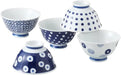 Seikai Toki Rice Bowl Hasami Ware Lightweight Pattern - 5 Piece Set - 4965451133034