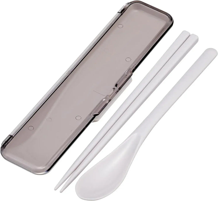 Skater Easy Wash Dishwasher Safe Chopsticks and Case Set - Sand White Chopsticks Spoon - 4973307741869