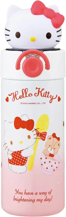 Skater Sanrio Stainless Steel Mascot Straw Bottle - Kitty - 4973307750526