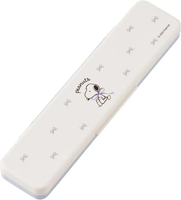 Skater Snoopy Chopsticks and Spoon Set Blue Seven Inch