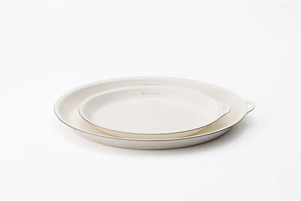 Snow Peak Enamel Plate 260 Ivory BBQ Camping