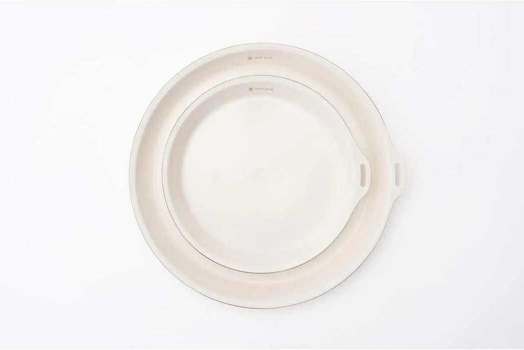 Snow Peak Enamel Plate 260 Ivory BBQ Camping
