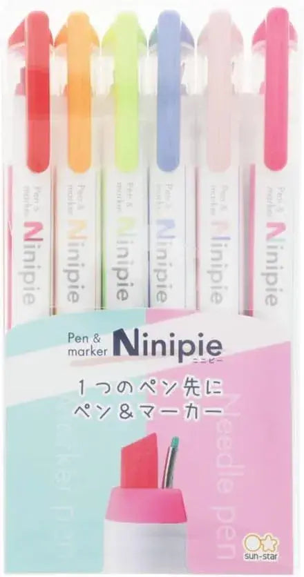 Sun-Star Stationery Pen and Line Markers Water-Based Set of 6
