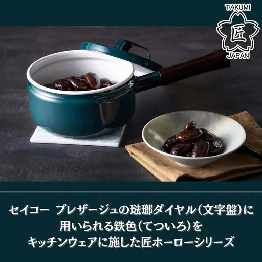 Takumi Japan Single Handled Enamel Pot Induction Gas Safe Dishwasher