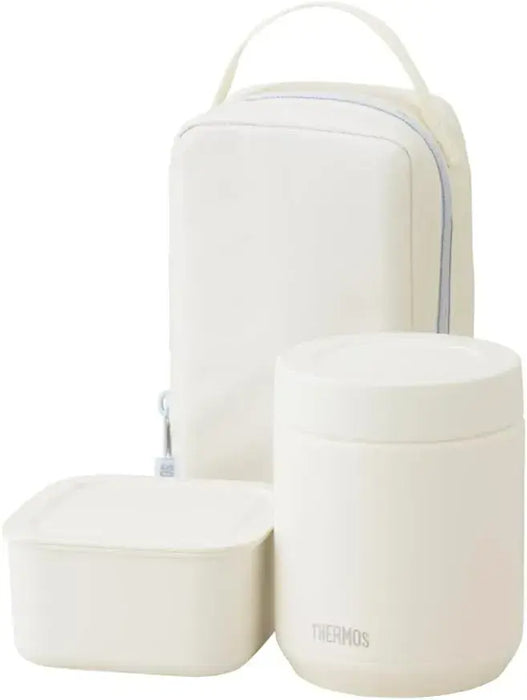 Thermos Vacuum Insulated Soup Jar and Container Set - Ivory 10.5x10.5x18cm - 4573603024224