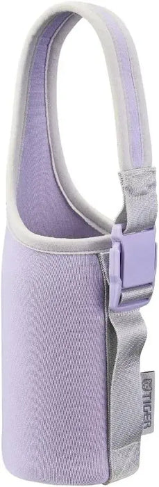 Tiger Water Bottle Cover with Handle and Shoulder Strap - Lilac 350-360ml - 4904710452912