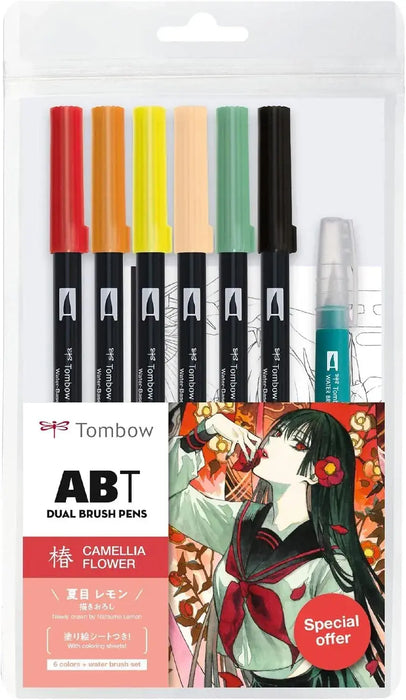 Tombow ABT Dual Brush Pen - 6 Color Set Camellia - 4901991821277