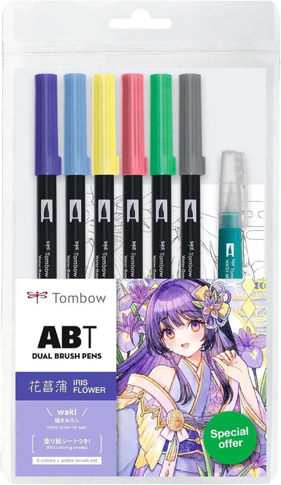 Tombow ABT Dual Brush Pen - 6 Color Set Iris - 4901991821260
