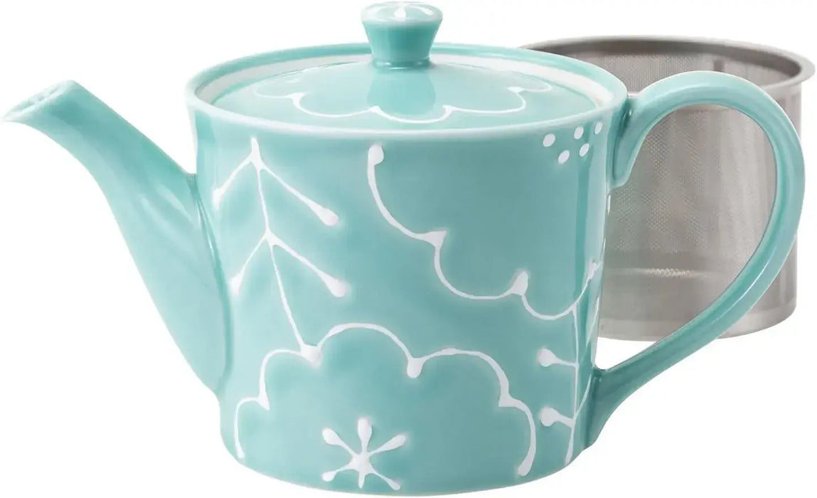 West Sea Pottery Hasamiyaki Soba Cup Mug - Light Blue Teapot - 4965451247267