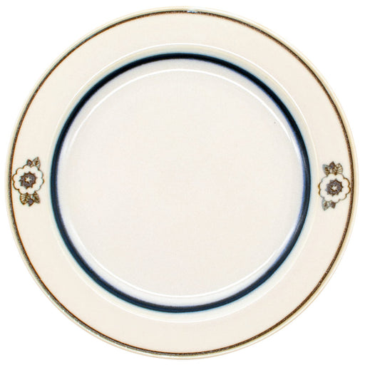 Aito Anyware Dish Plate M 20cm Fleurage Flower Navy Mino Ware Japan 111046-Kiichin - The #1 Place for Japanese Goods in Your Hand!