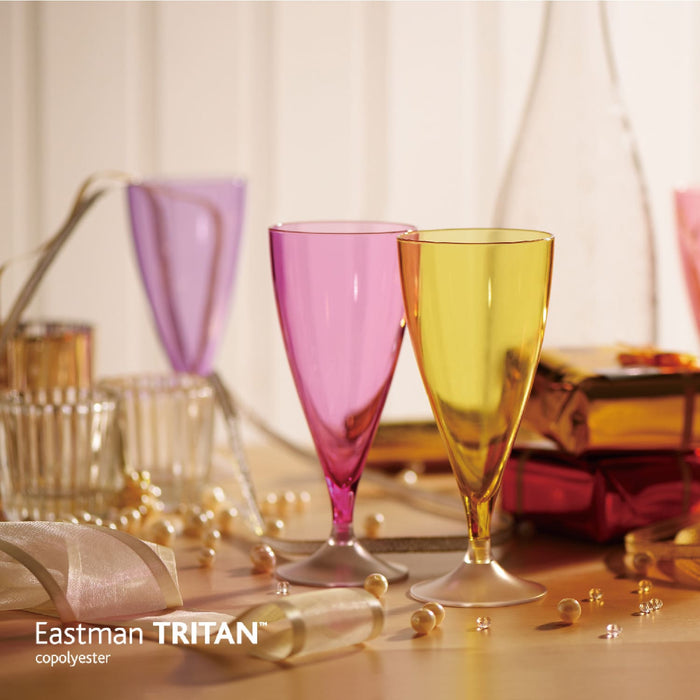 Akebono Glass Five Champagne Glass Set - Elegant Glassware for Celebrations-Kiichin - The #1 Place for Japanese Goods in Your Hand!
