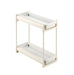 Belca Kitchen Storage Slide Rack - 2 Tiers, Slim Type, White, Japan SS-304 Casters - 19x45x38/40.5/43cm-Kiichin - The #1 Place for Japanese Goods in Your Hand!