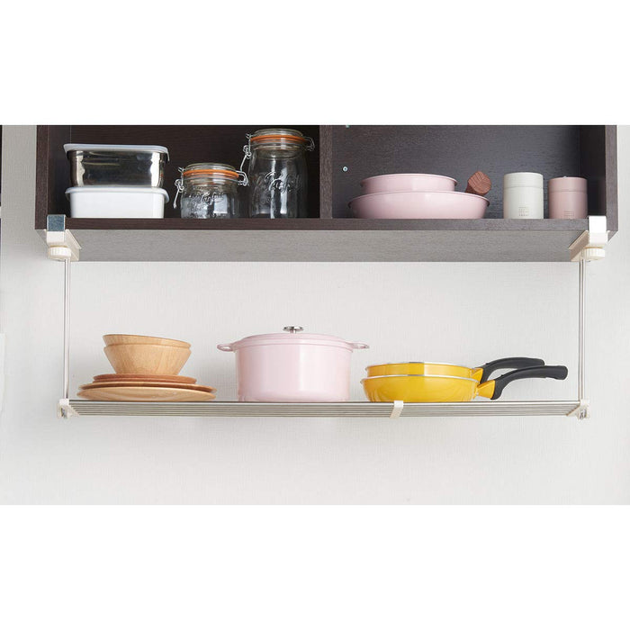 Bestco Japan Stainless Kitchen Rack - 1 Tier Telescopic Shelf, Gray (NY-1005)-Kiichin - The #1 Place for Japanese Goods in Your Hand!
