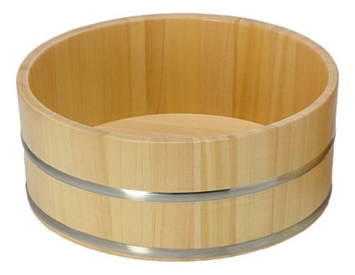 Daiwa Industry Hinoki Wood Bucket 24x10cm - Water Repellent, Mildew Resistant, Stainless Steel Hoop-Kiichin - The #1 Place for Japanese Goods in Your Hand!