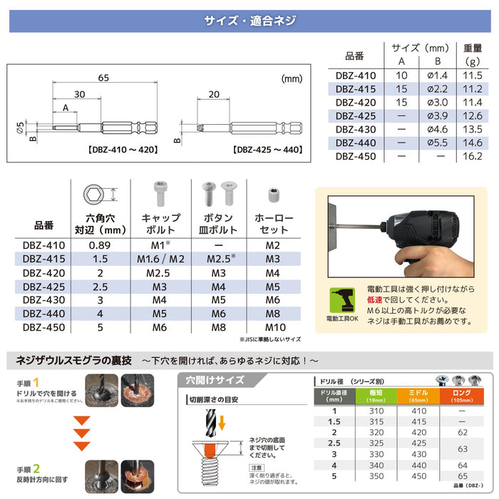 Engineer Nejisaurus Mogura DBZ-425 2.5mm Hex Bolt Set-Kiichin - The #1 Place for Japanese Goods in Your Hand!
