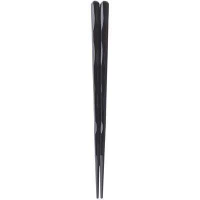 Fukui Craft 24Cm Black Hexagonal Carved Lacquered Non-Slip Chopsticks - Authentic Japanese Dining Essential-Kiichin - The #1 Place for Japanese Goods in Your Hand!