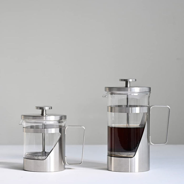 Hario 300ml Heat Resistant Coffee Press Stainless Steel THSV-2-HSV Hairline Silver-Kiichin - The #1 Place for Japanese Goods in Your Hand!