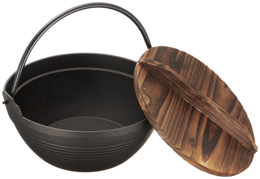 Ikenaga Iron Works 21Cm Tekko Iron Pot with Wooden Lid-Kiichin - The #1 Place for Japanese Goods in Your Hand!