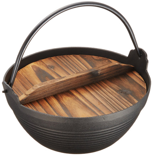 Ikenaga Iron Works 21Cm Tekko Iron Pot with Wooden Lid-Kiichin - The #1 Place for Japanese Goods in Your Hand!