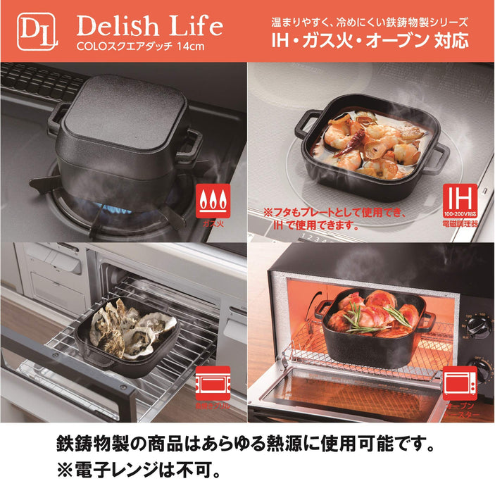Ishigaki Industry Japan Iron Casting 18.5X14.5X10Cm 980Ml Capacity with Lid - Premium Quality Kitchenware-Kiichin - The #1 Place for Japanese Goods in Your Hand!