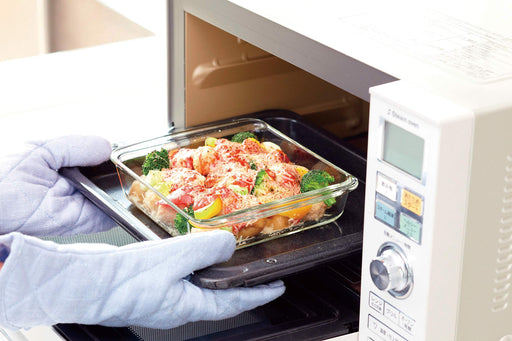 Iwaki 2L Square Gratin Dish - Heat Resistant Glass Baking Plate - Ovenware Microwave Oven Safe - Japan-Kiichin - The #1 Place for Japanese Goods in Your Hand!