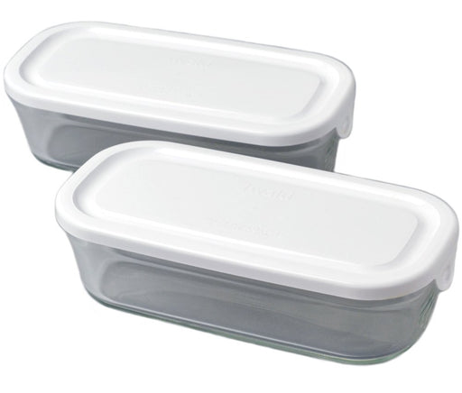 Iwaki Japan 500Ml White Glass Pack & Range Box Set (2) - Skc3246-W2-Kiichin - The #1 Place for Japanese Goods in Your Hand!