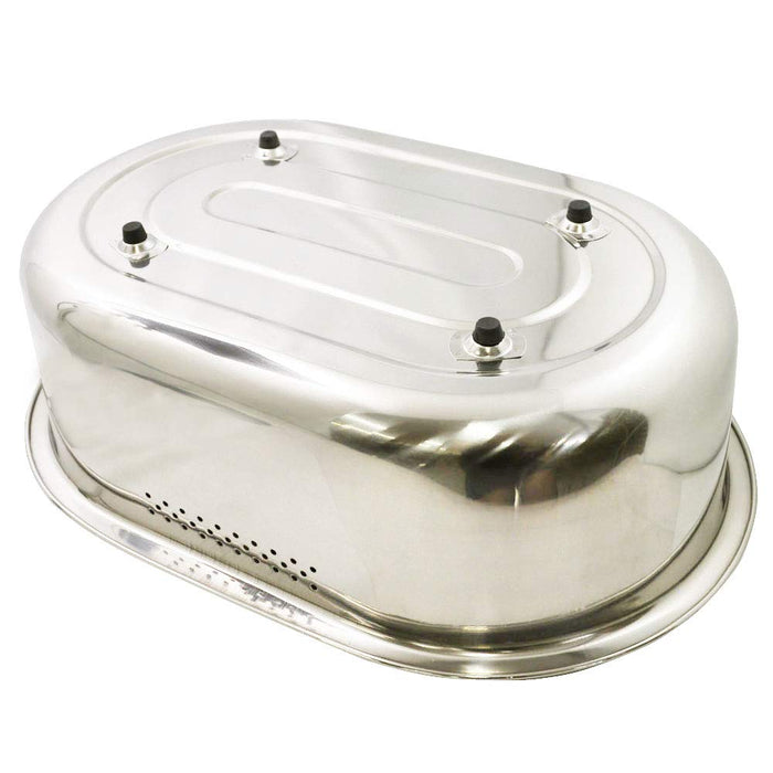 Kai DZ1140 Silver Washing Tub Oval Type w/High Rubber Legs-Kiichin - The #1 Place for Japanese Goods in Your Hand!
