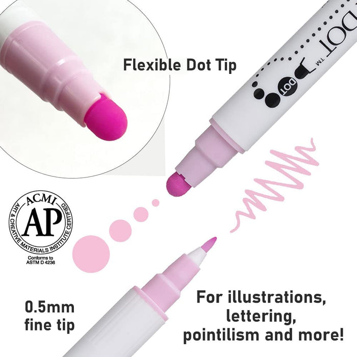 Kuretake Japan Water-Based Dot Pen Zig Clean Color - 12 Colors-Kiichin - The #1 Place for Japanese Goods in Your Hand!