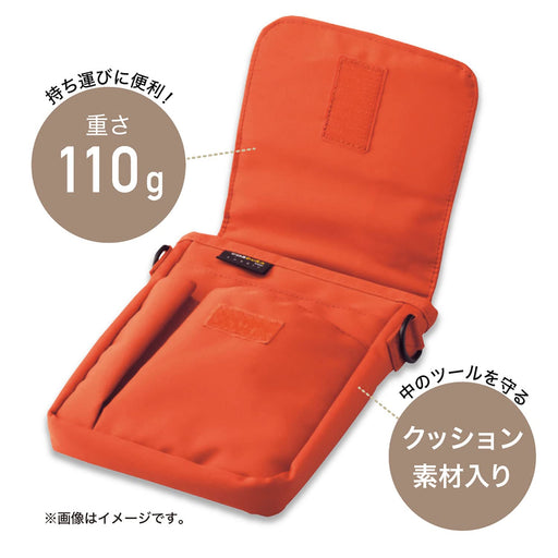 Lihit Lab A7574-4 A6 Carrying Pouch - Orange, Made In Japan-Kiichin - The #1 Place for Japanese Goods in Your Hand!