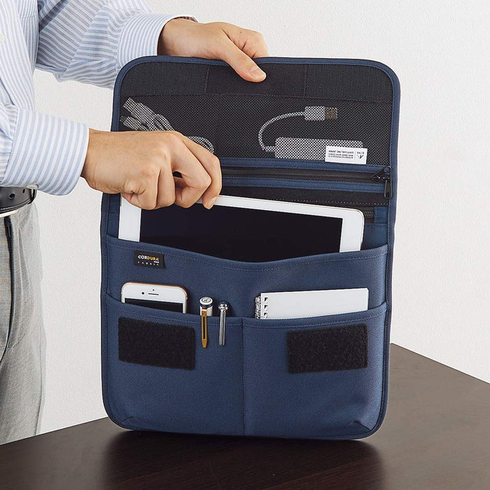 Lihit Lab Olive Cordura Flat Pouch M A7767-22-Kiichin - The #1 Place for Japanese Goods in Your Hand!