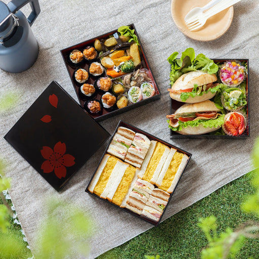 Miyamoto Sakura 3-Tier Jubako Box - 195mm ABS Resin-Kiichin - The #1 Place for Japanese Goods in Your Hand!