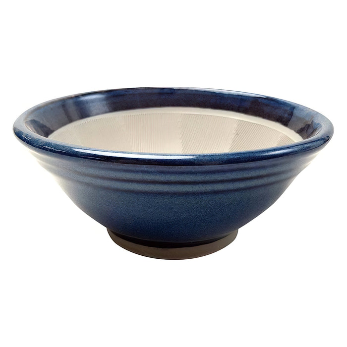 Motoshige Ceramic Blue Suribachi Mortar 12cm - Efficient and Stylish Kitchen Essential-Kiichin - The #1 Place for Japanese Goods in Your Hand!