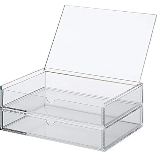 Mujirushi Ryohin 82998290 Acrylic Case 2-Tier Drawer with Lid - 25.5x17x9.5cm-Kiichin - The #1 Place for Japanese Goods in Your Hand!