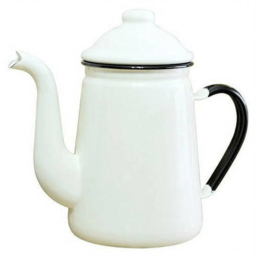 Noda Horo Enamel Coffee Pot #13 - White Premium Enamel Coffee Maker-Kiichin - The #1 Place for Japanese Goods in Your Hand!