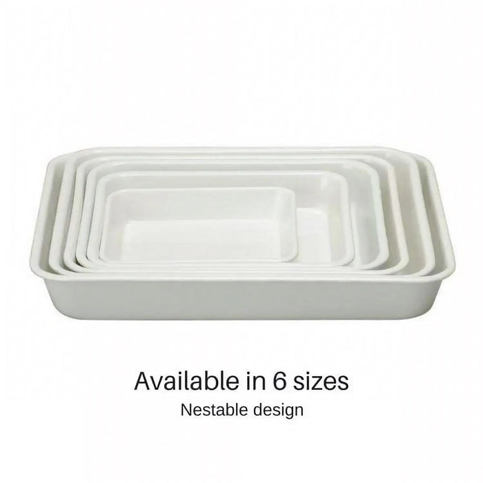 Noda Horo White Series Enamel No.12 Nestable Baking Tray for Meal Prep-Kiichin - The #1 Place for Japanese Goods in Your Hand!