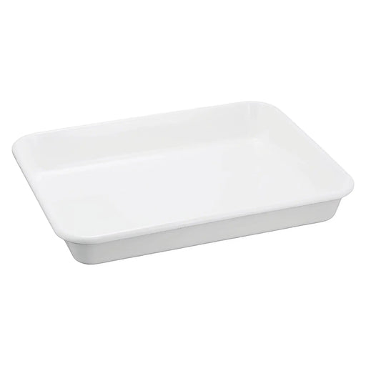 Noda Horo Enamel Nestable Meal Prep Baking Tray No.15 - White Series-Kiichin - The #1 Place for Japanese Goods in Your Hand!