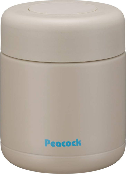 Peacock Thermos Industry 300ml Stainless Steel Food Jar in Sand Beige-Kiichin - The #1 Place for Japanese Goods in Your Hand!