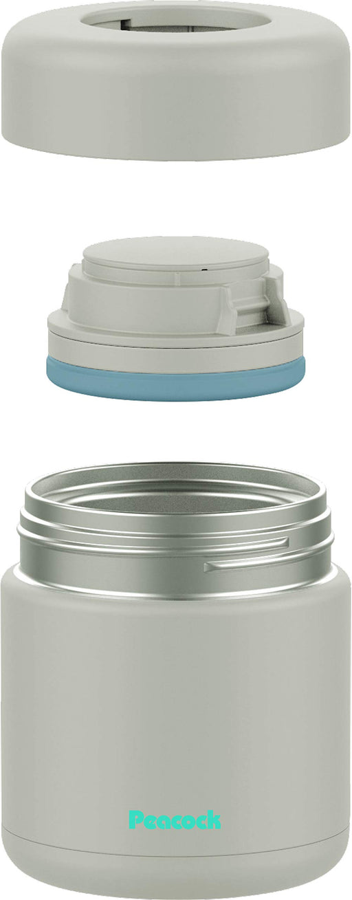 Peacock Thermos Industry 300ml Stainless Steel Food Jar in Sand Beige-Kiichin - The #1 Place for Japanese Goods in Your Hand!