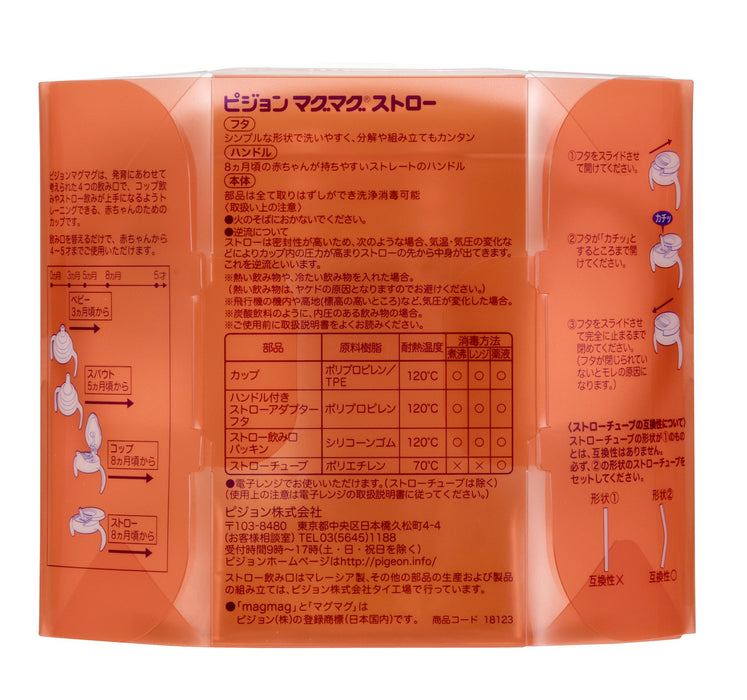 Pigeon Japan Mug Straw 200ml - Easy Clean - 8+ Months-Kiichin - The #1 Place for Japanese Goods in Your Hand!