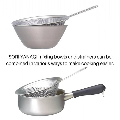 Sori Yanagi 16cm Stainless Steel Perforated Strainer - Convenient Handle Included-Kiichin - The #1 Place for Japanese Goods in Your Hand!