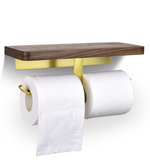 Excellence Club Walnut Wood Toilet Paper Holder - Stylish Wall Hanging, No Drilling, 5Kg Load-Kiichin - The #1 Place for Japanese Goods in Your Hand!