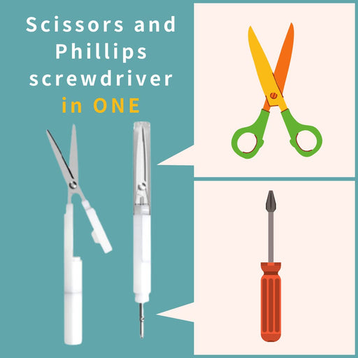 Sun-Star Stationery White Stickyle Tasno Scissors - Japanese Quality S3720063-Kiichin - The #1 Place for Japanese Goods in Your Hand!