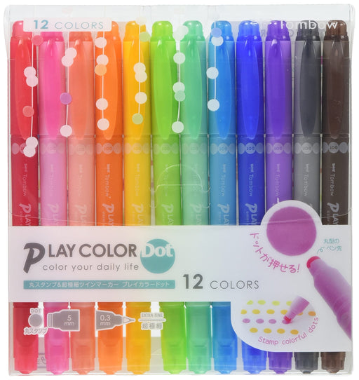 Tombow Play Color Dot 12-Color Set Water-Based Felt-Tip Pen-Kiichin - The #1 Place for Japanese Goods in Your Hand!
