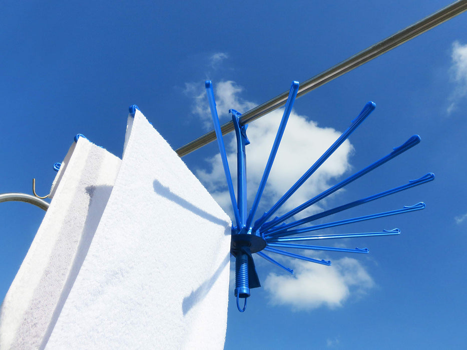 Towa Industry Blue Laundry Clothesline Hanger - 78x49.5cm BC Parasol Catch-Kiichin - The #1 Place for Japanese Goods in Your Hand!