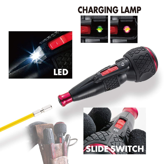Vessel Electric Ball Grip Driver 5 Bits 220USB-5-Kiichin - The #1 Place for Japanese Goods in Your Hand!